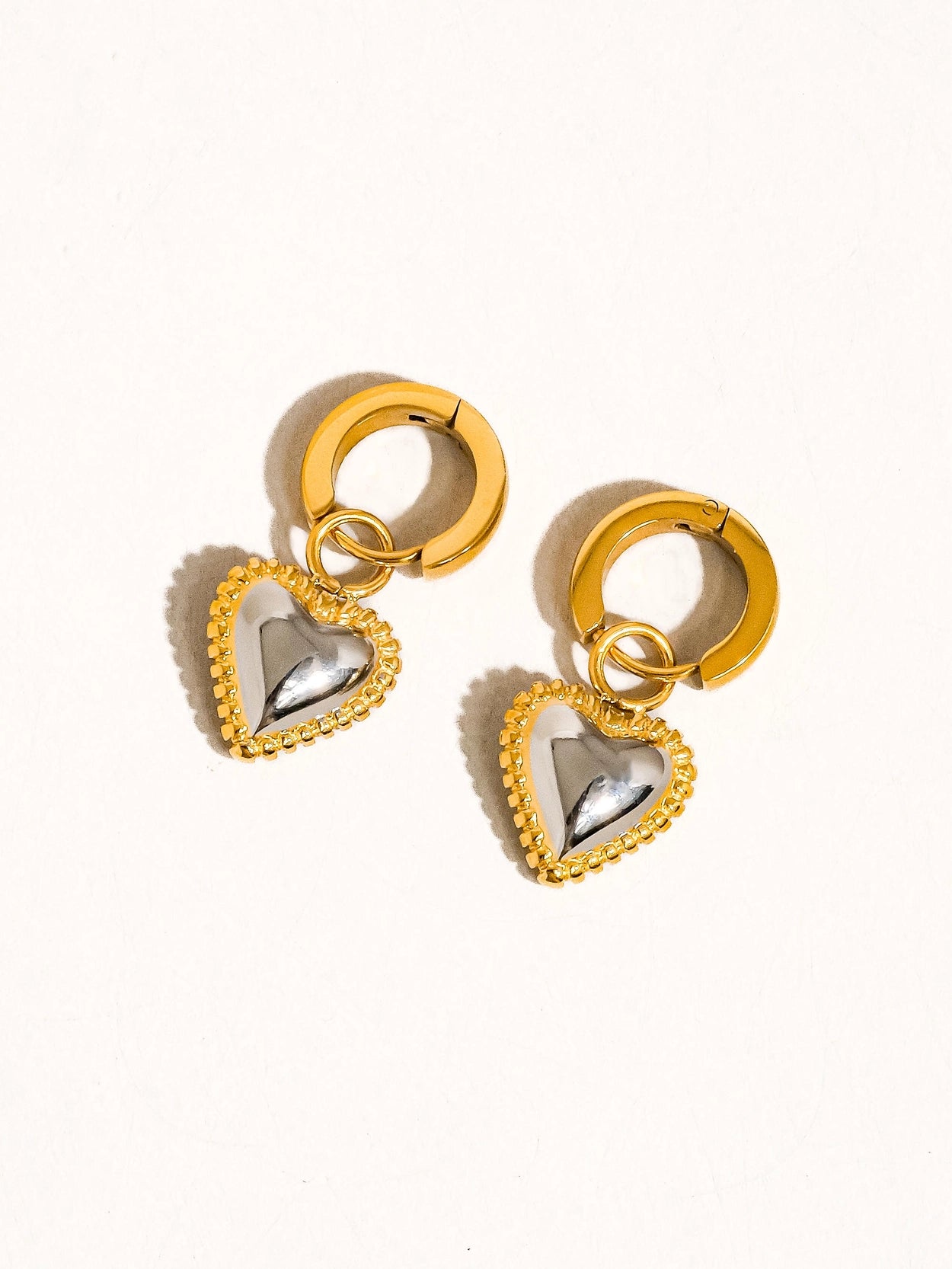 Savon Two Tone Classic Heart Earring