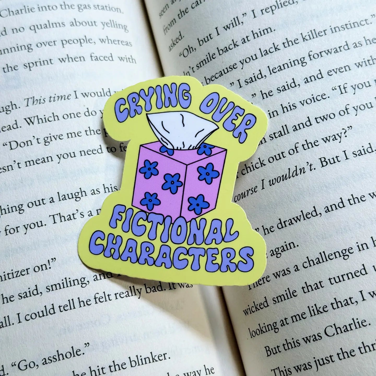 Crying Over Fictional Characters Sticker