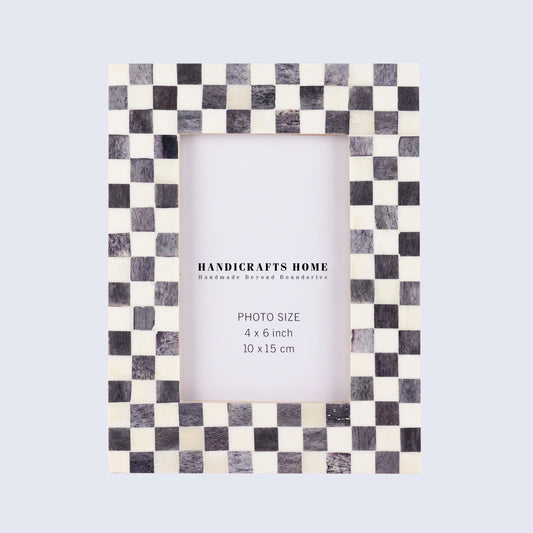 Checkered Bone 4x6" Picture Frame