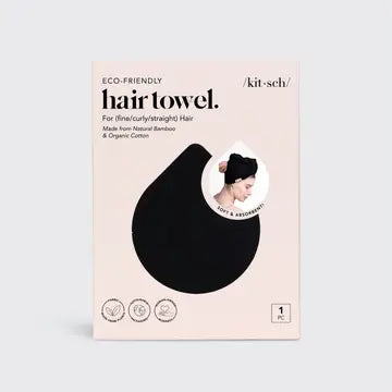 Black Quick Dry Hair Towel