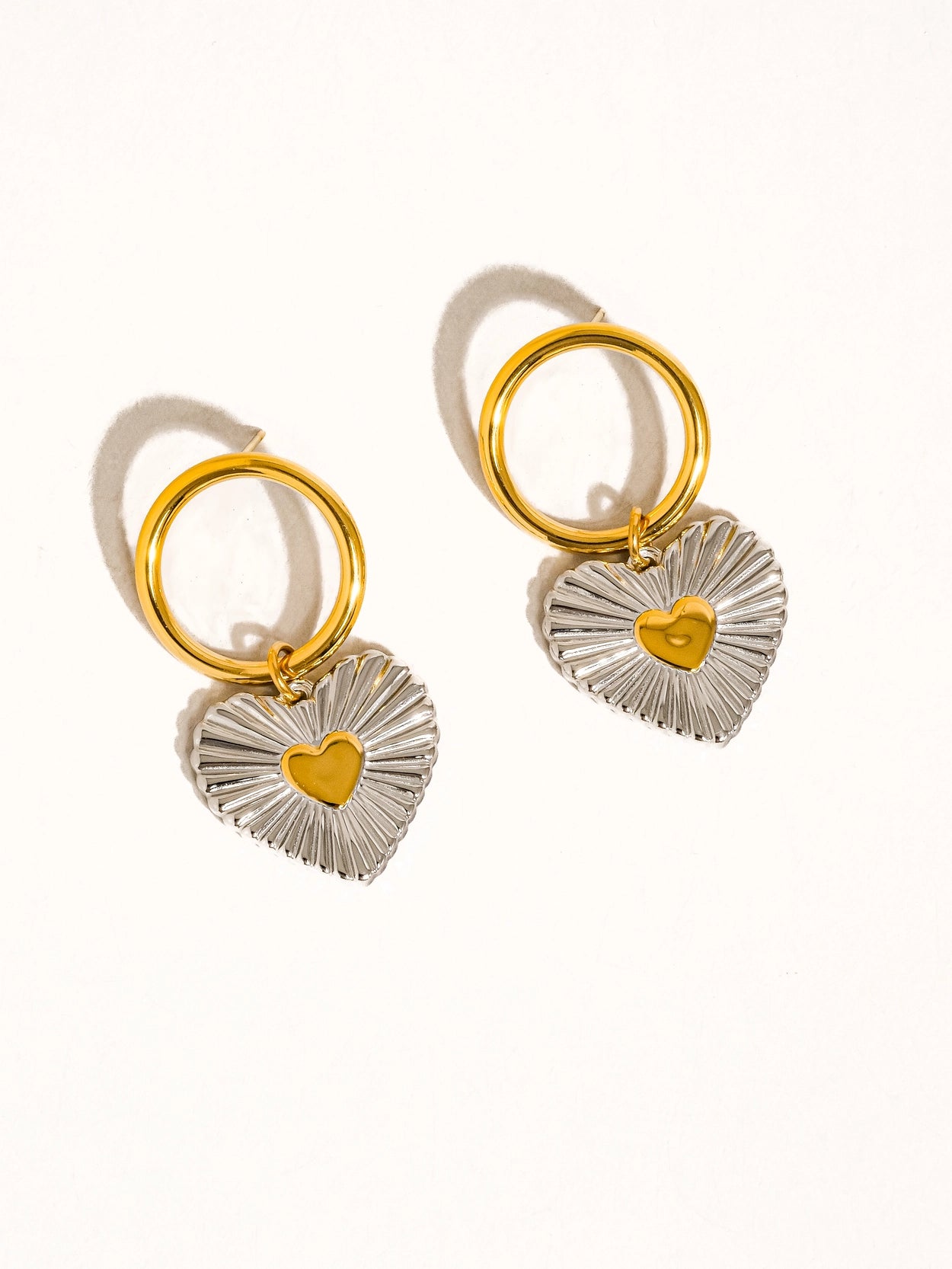 Annette Two Tone Heart Earring