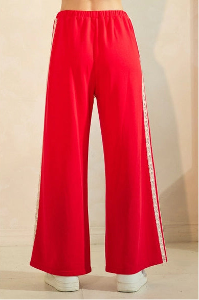 Lace Striped Sweatpants