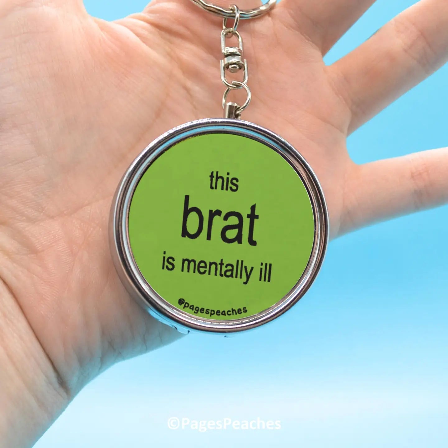 Brat Pill Case Keychain Travel Medication Organizer