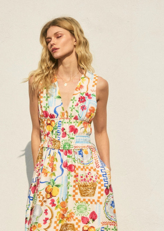 Sweetest Thing Poplin Shirred Waist Midi Dress