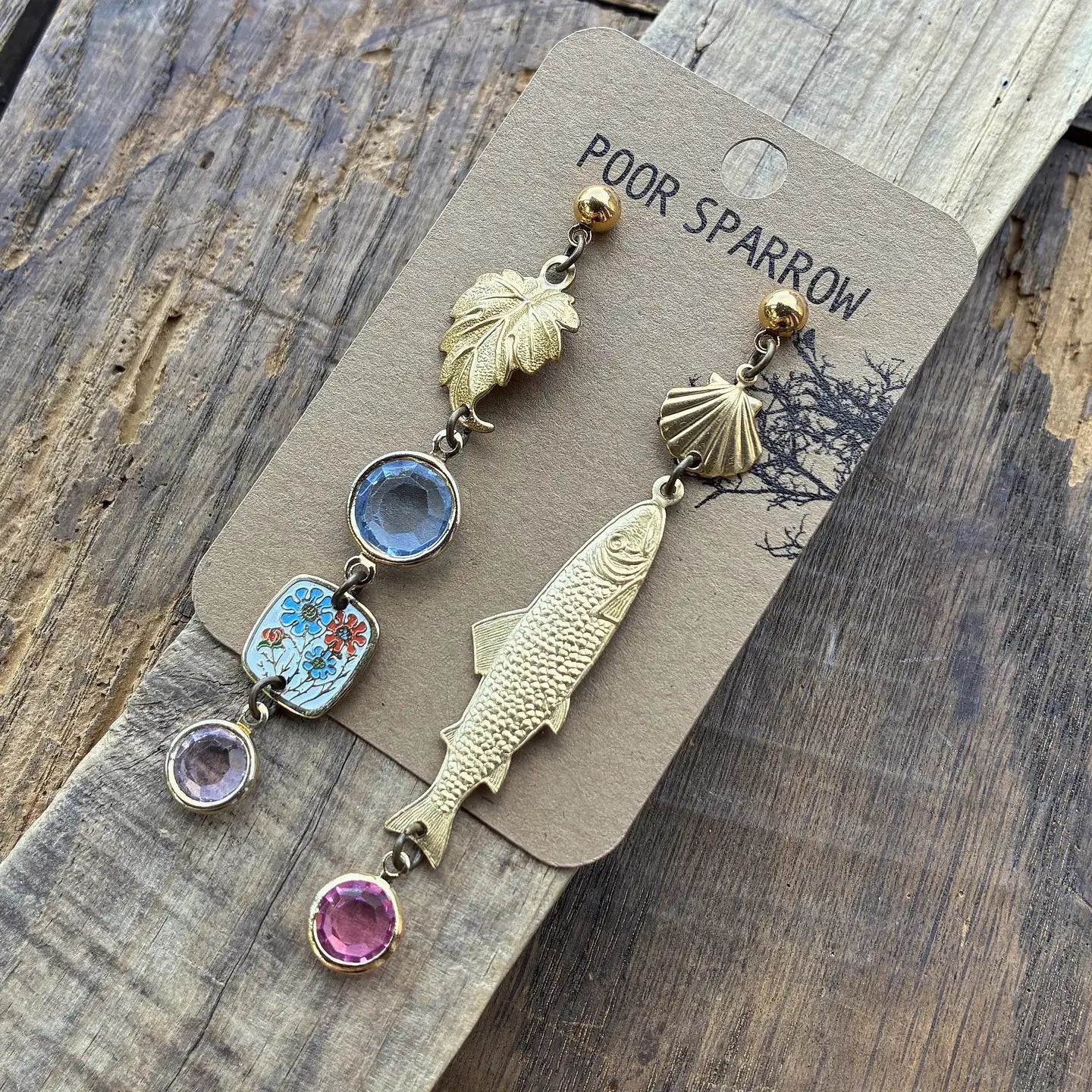 Nature Study Number 2 Vintage Charm Dangles