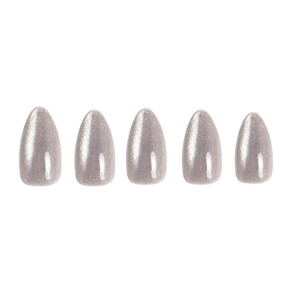 Silver Press-On Nails