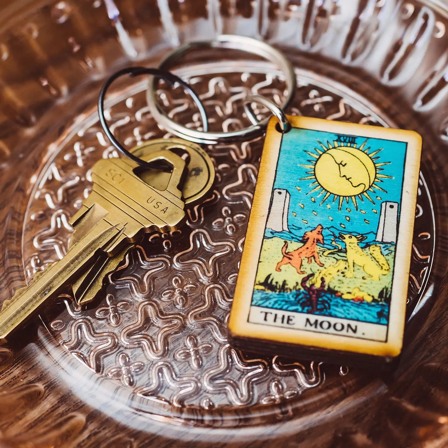 The Moon Tarot Keychain