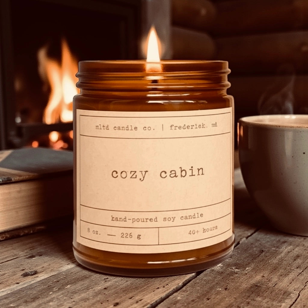 Cozy Cabin Soy Candle | Hand-Poured, Rustic, Minimalist