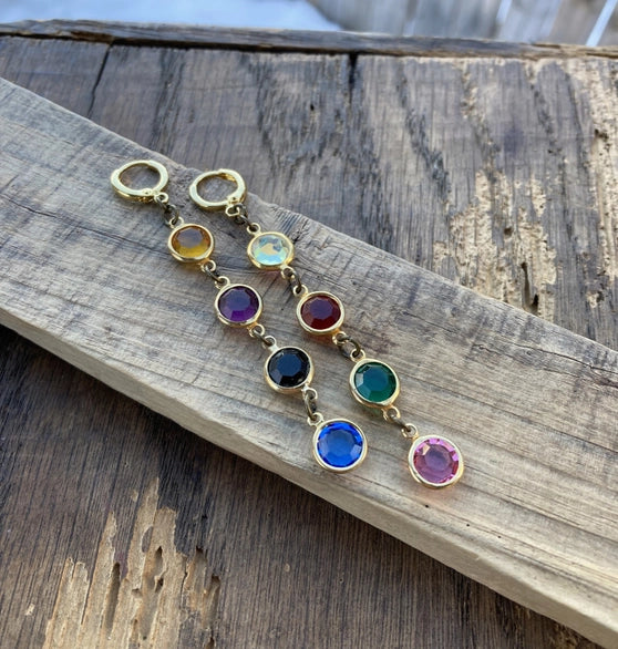 Multi Color Jewel Crystal Earrings