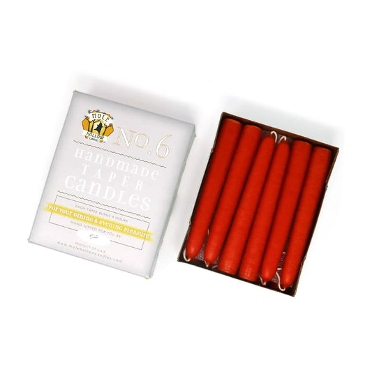 6" Hand Dipped Unscented Taper Candles