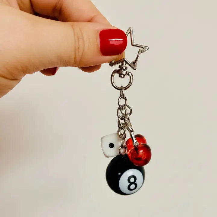 Keychain, 8 Ball & Cherries
