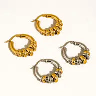 Novine Two Tone Hoop Earring