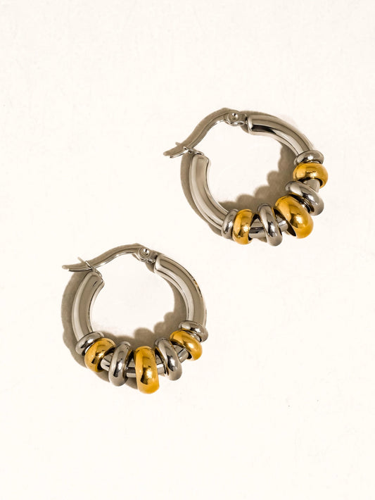 Novine Two Tone Hoop Earring