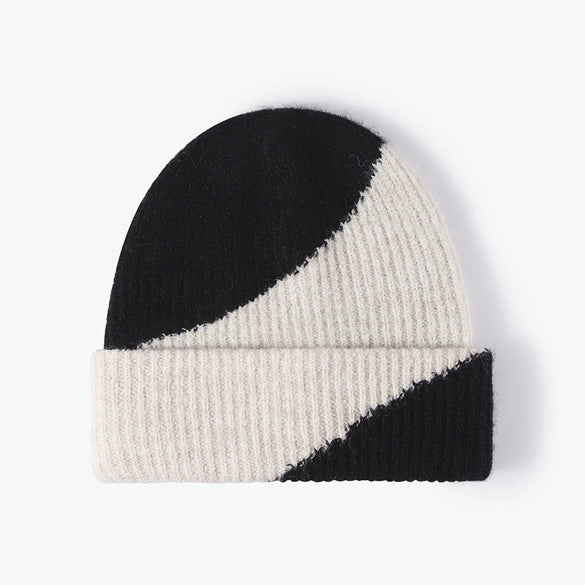 Contrast Color Knit Beanie