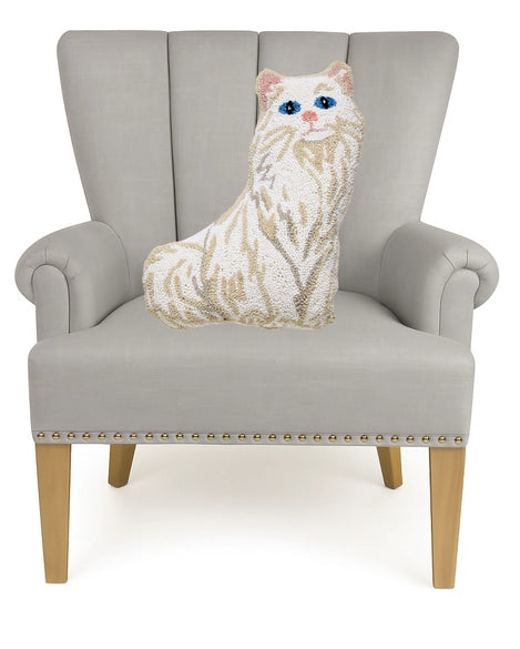 White Cat Pillow