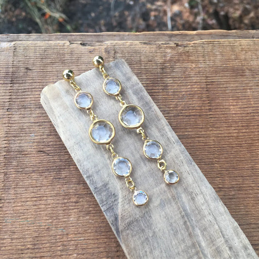 Crystal & Gold Bead Earrings