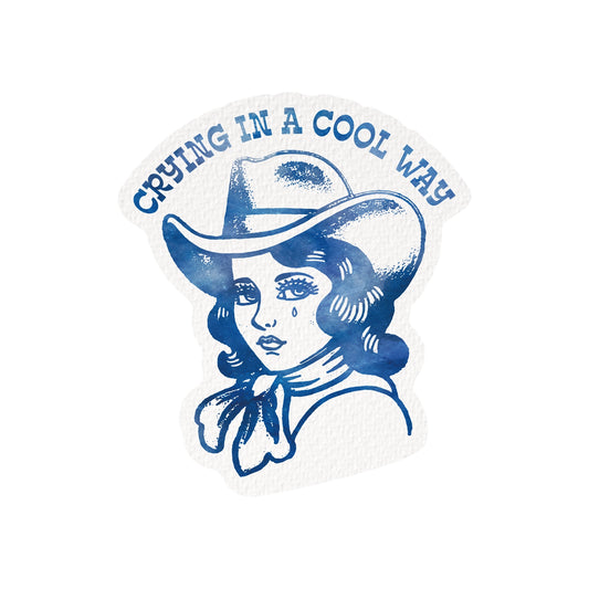 Crying in a Cool Way Sticker