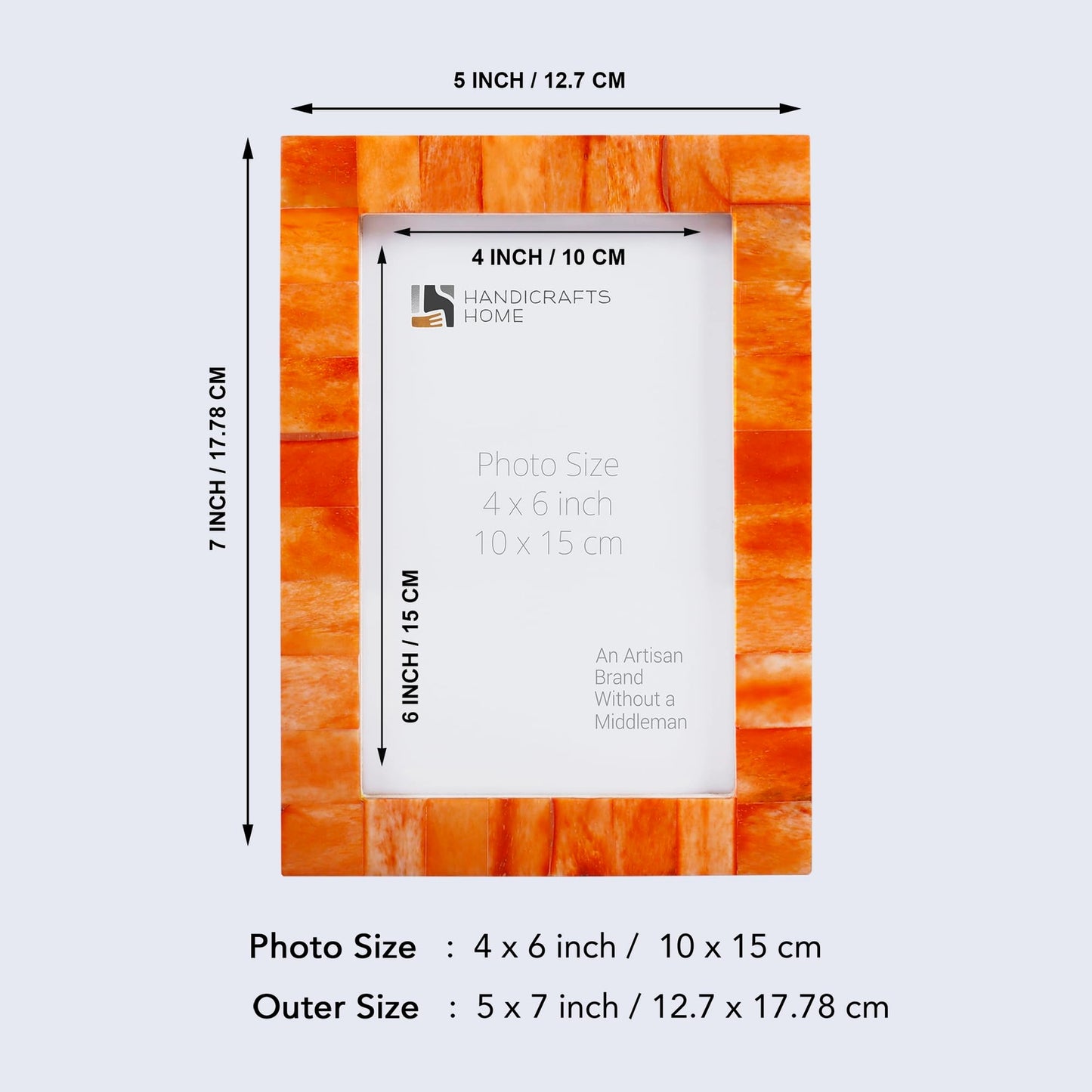 Orange Bone 4x6" Picture Frame