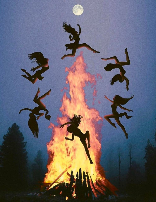 Dancing Witches Fire Postcard