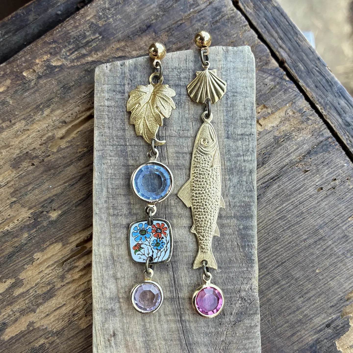Nature Study Number 2 Vintage Charm Dangles