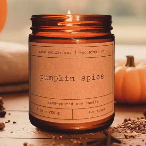 Pumpkin Spice Soy Candle: Maple, Brown Sugar, Cinnamon Scent