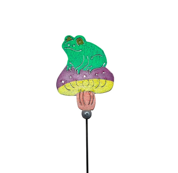 Frog Mushroom Plant Stakes