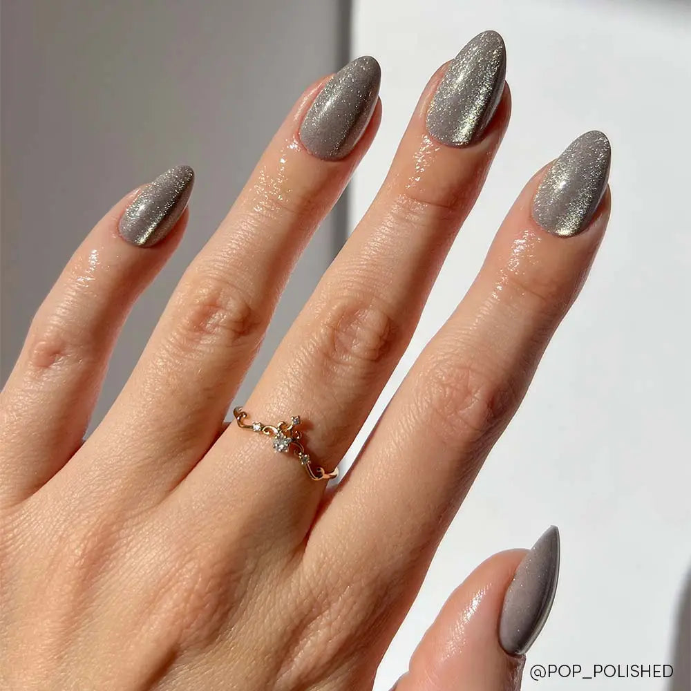 Silver Press-On Nails