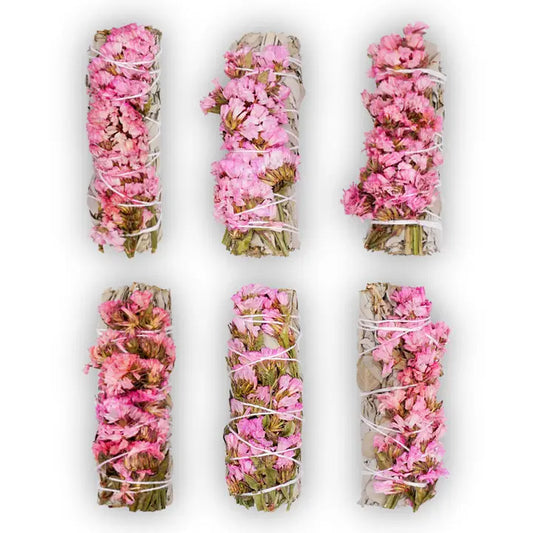 Pink Sinuata Flower White Sage Bundle