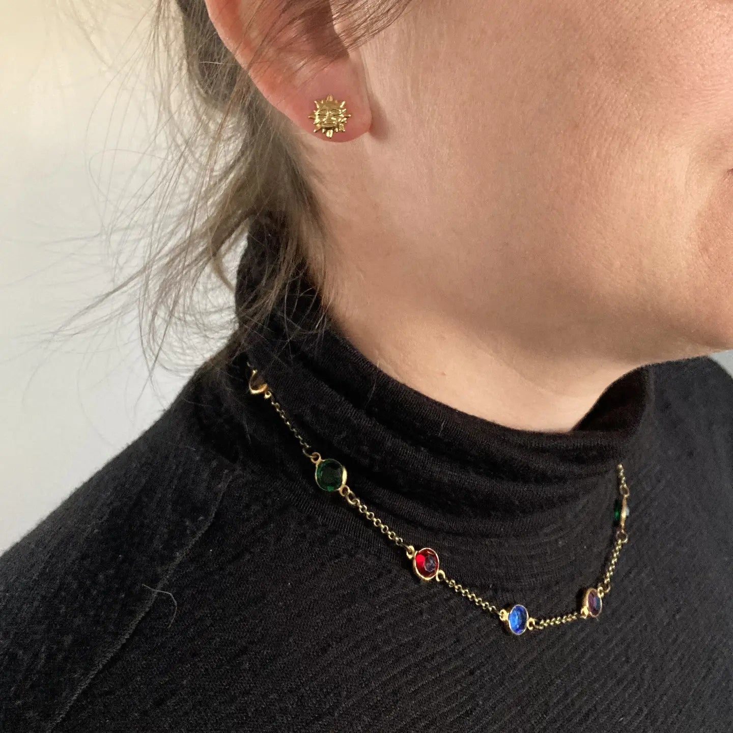 Crystal Multi Color Bead Layering Necklace