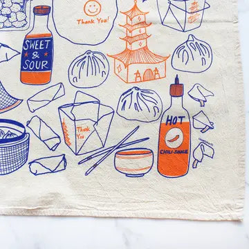 Thank You Enjoy - Dumplings Take Out Printed Tea Towel