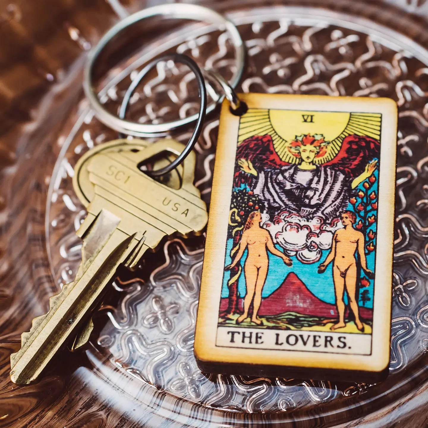 The Lovers Tarot Keychain