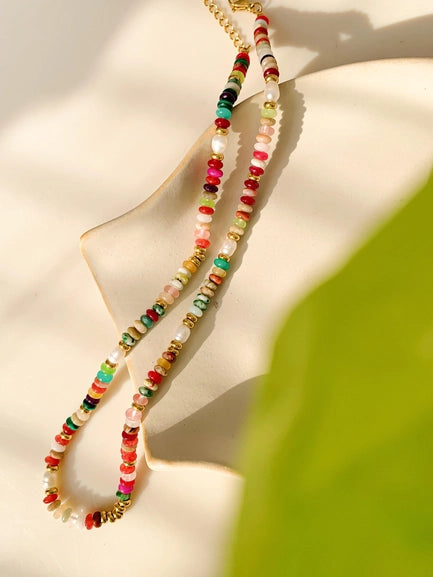 Sunny Color Beaded Necklace