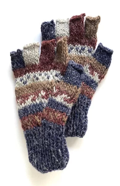 Hemp + Wool Blend Fingerless Gloves