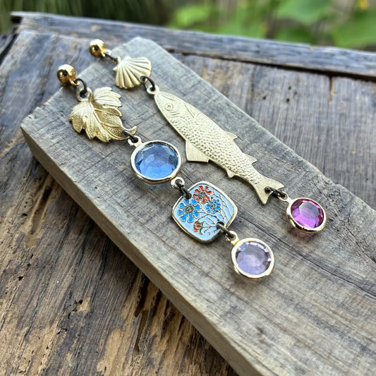 Nature Study Number 2 Vintage Charm Dangles