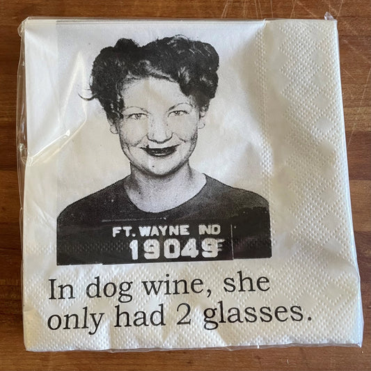 In Dog Wine Cocktail Napkins