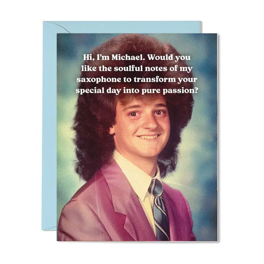 Michael Saxophone Birthday Card