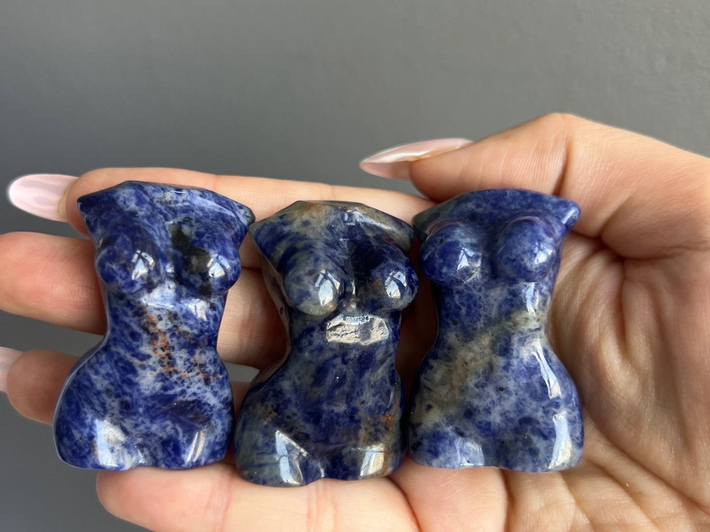 Sodalite Crystal Goddess Carving