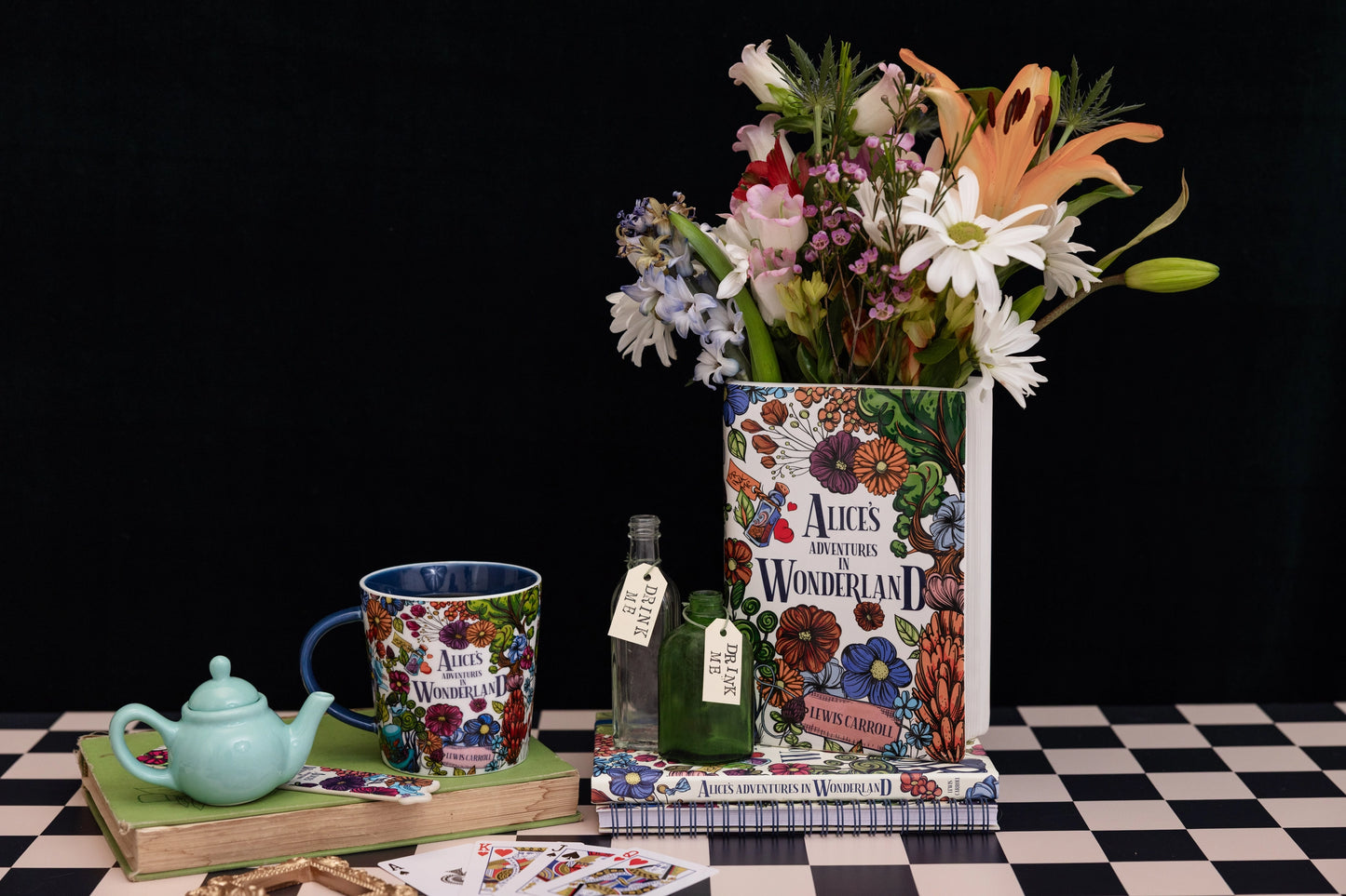 Alice in Wonderland Book Vase