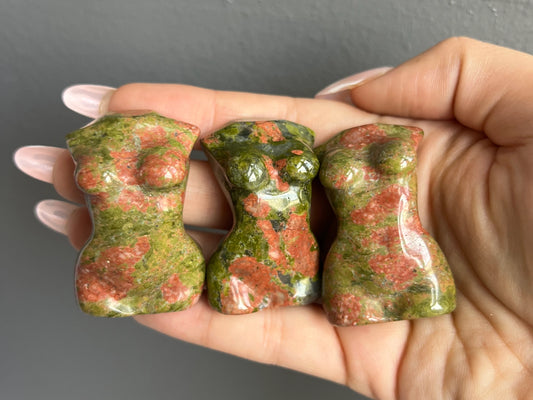 Unakite Crystal Goddess Carving