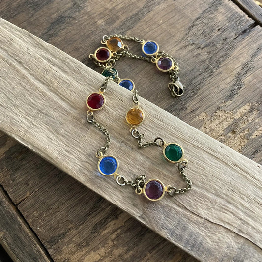 Crystal Multi Color Bead Layering Necklace