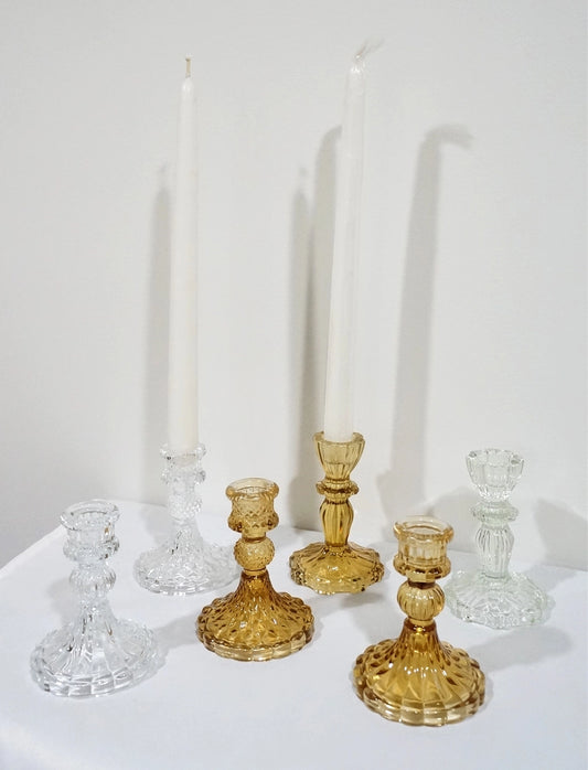 Amber Taper Candle Holder