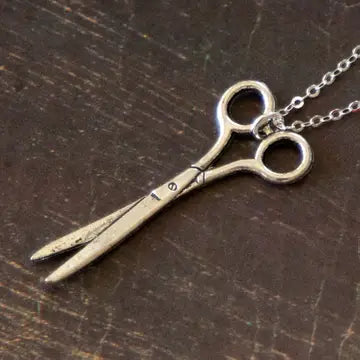 Vintage Silver Scissors Necklace