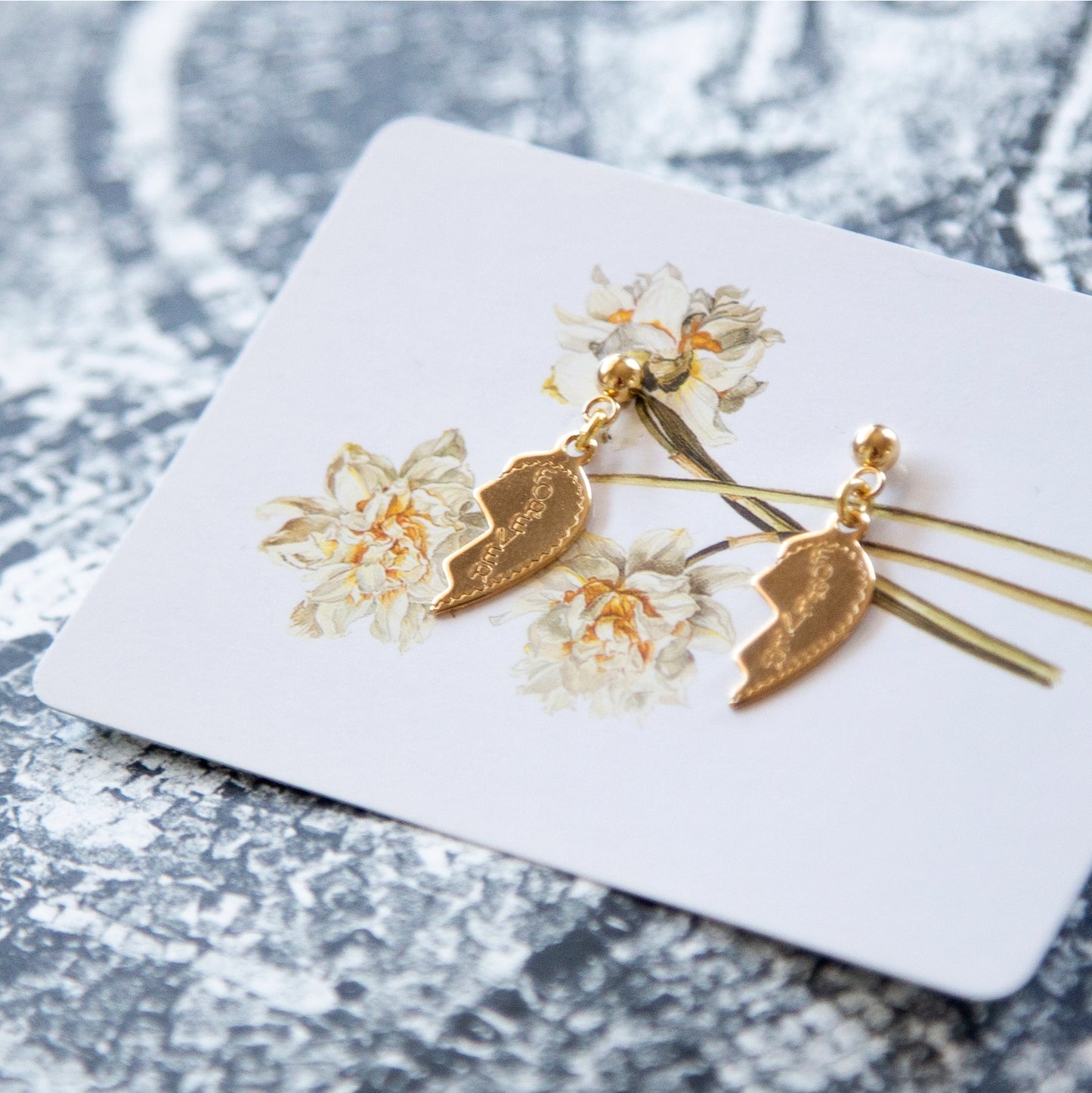 Vintage Gold Broken Heart Earrings