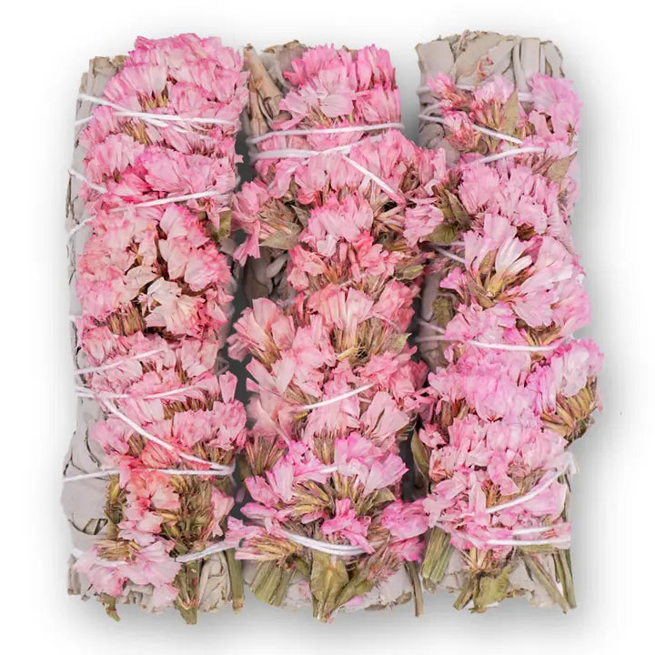 Pink Sinuata Flower White Sage Bundle