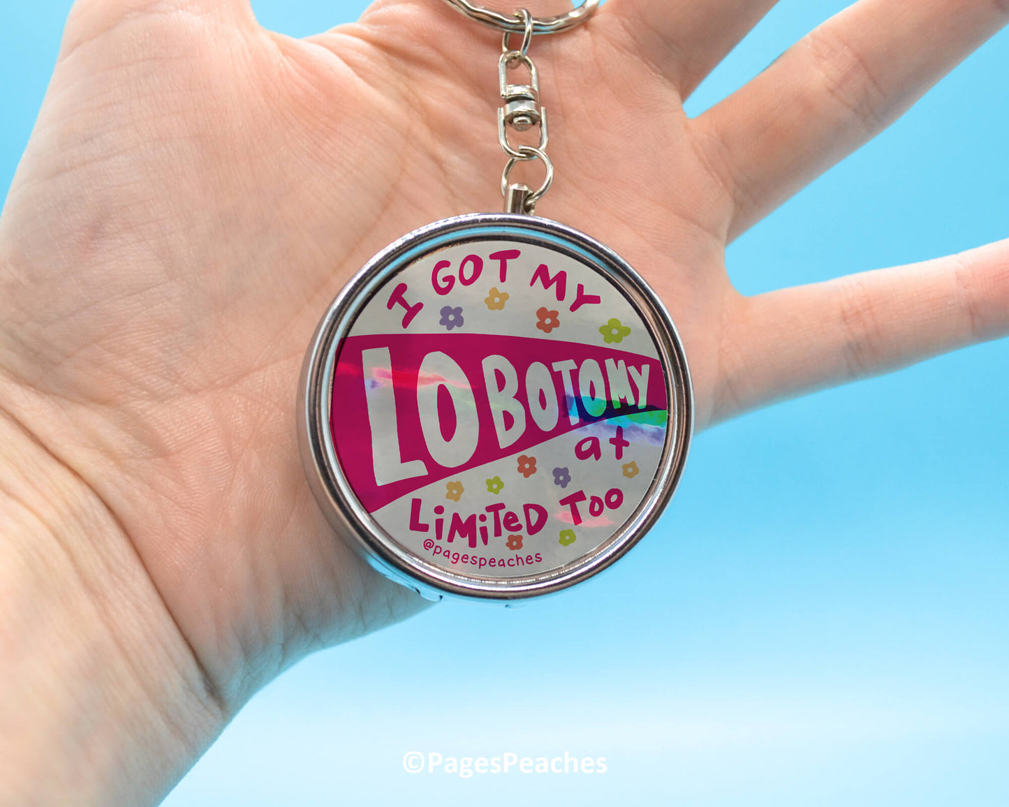 Lobotomy Pill Case Keychain