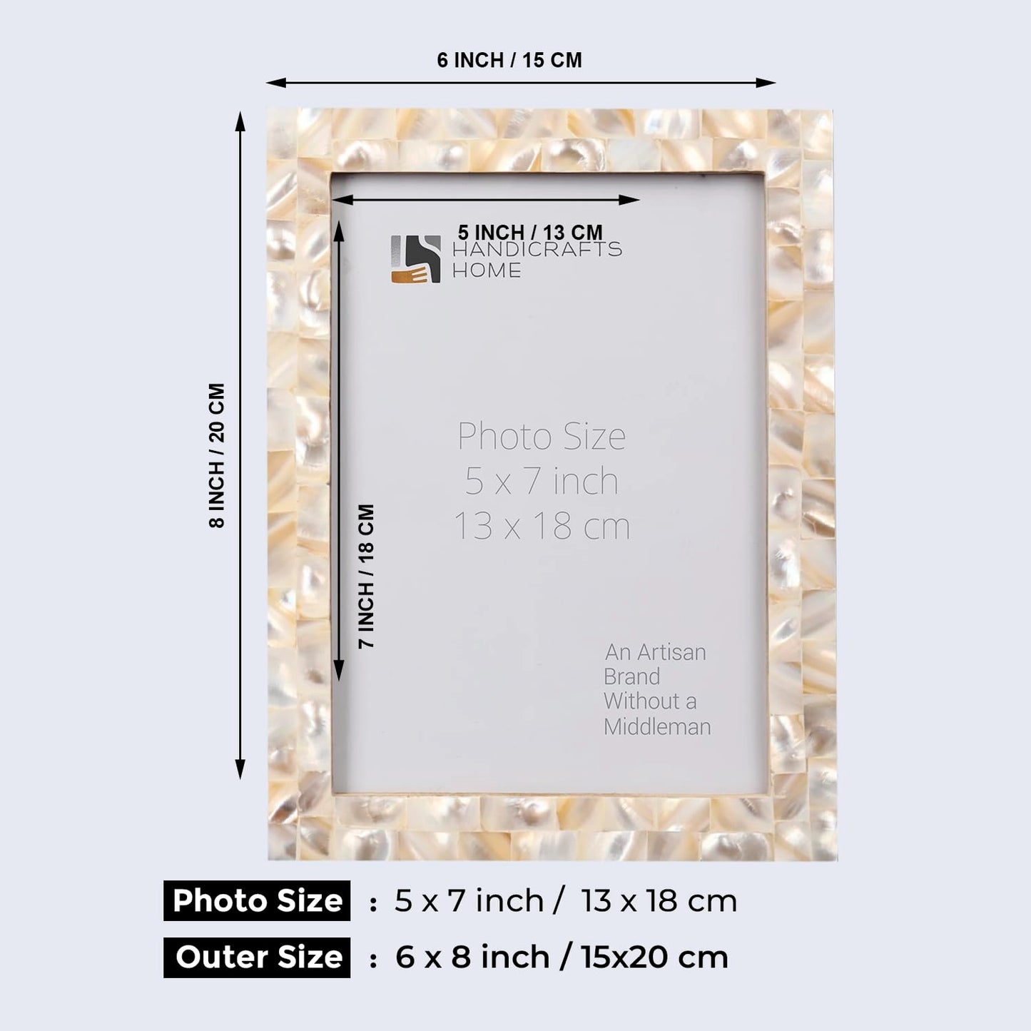 Mother of Pearl 5x7" Picture Frame