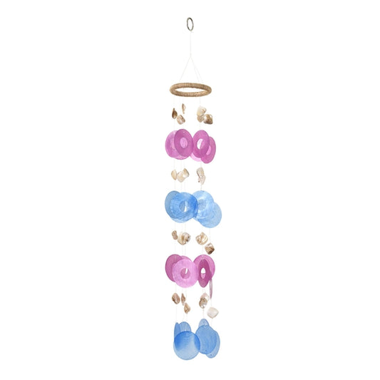 Pink + Blue Round Capiz Chime