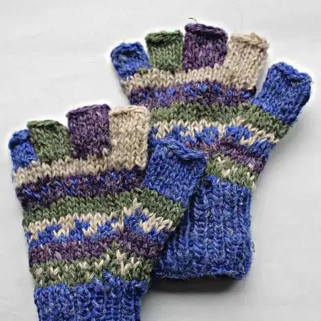 Hemp + Wool Blend Fingerless Gloves