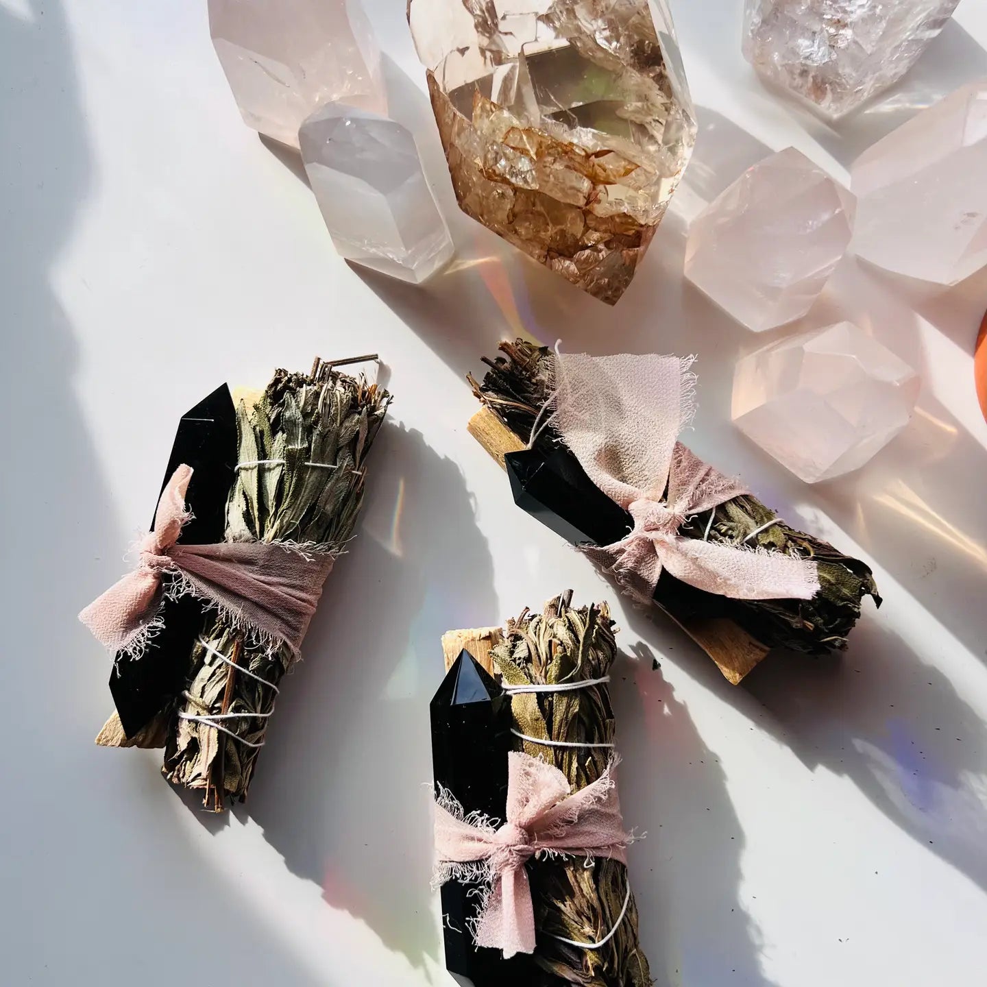 Obsidian, Palo Santo, + Wild Lavender Leaf Smudge Bundle