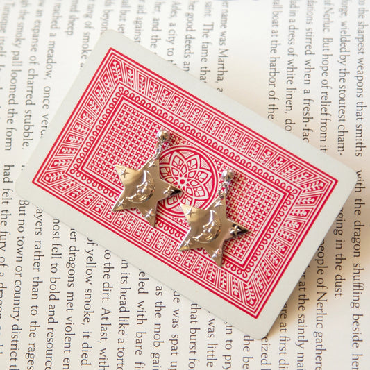 Vintage Silver Moon & Stars Earrings